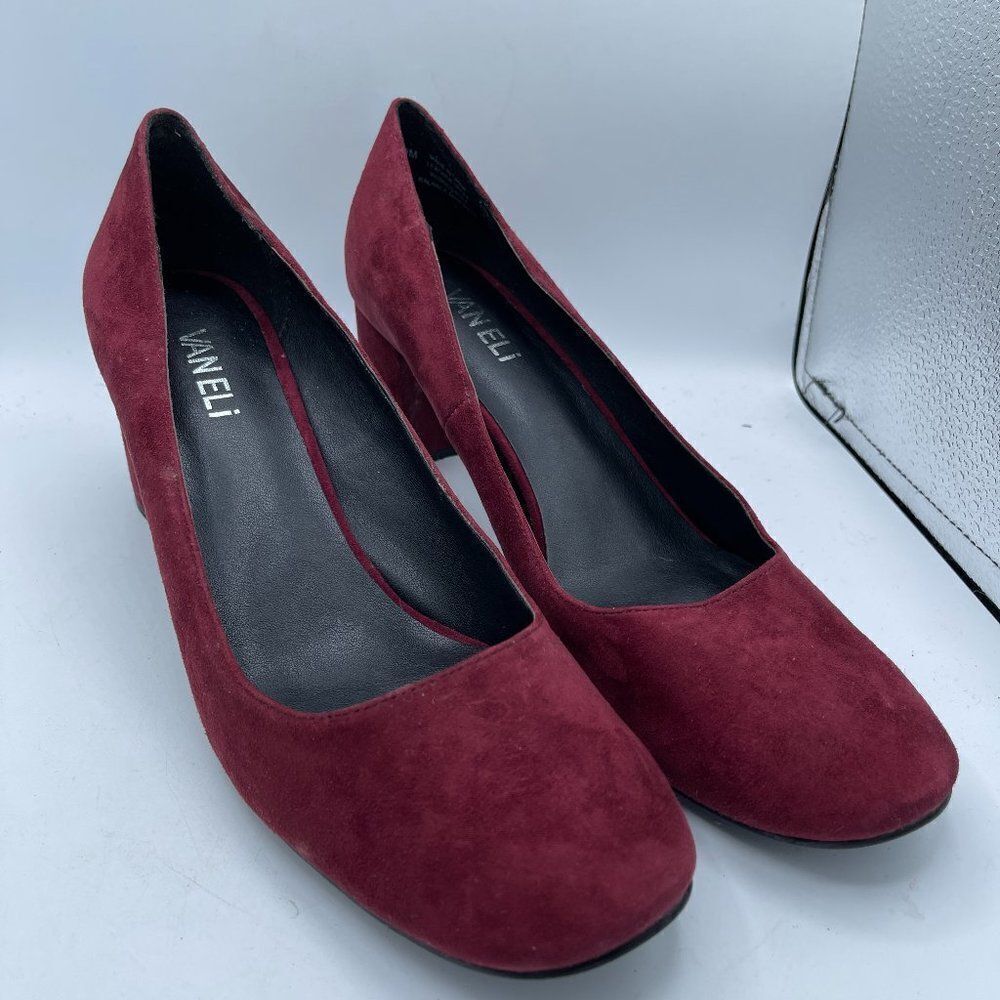 Burgundy Suede Chunky heels by Vaneli 9